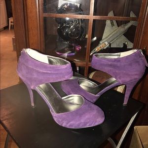 Purple suede heels